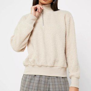 Topshop Half Zip Funnel Neck Sweatshirt - Size 6